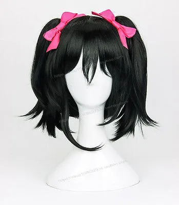 LoveLive! Nico Yazawa Wig Love Live Cosplay Wigs + 2 Bow Hairpins