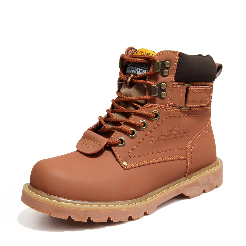 Nova marca de couro de alta qualidade martin botas nova marca mens botas de caminhada não-slip ao ar livre botas de neve quente de inverno frete grátis