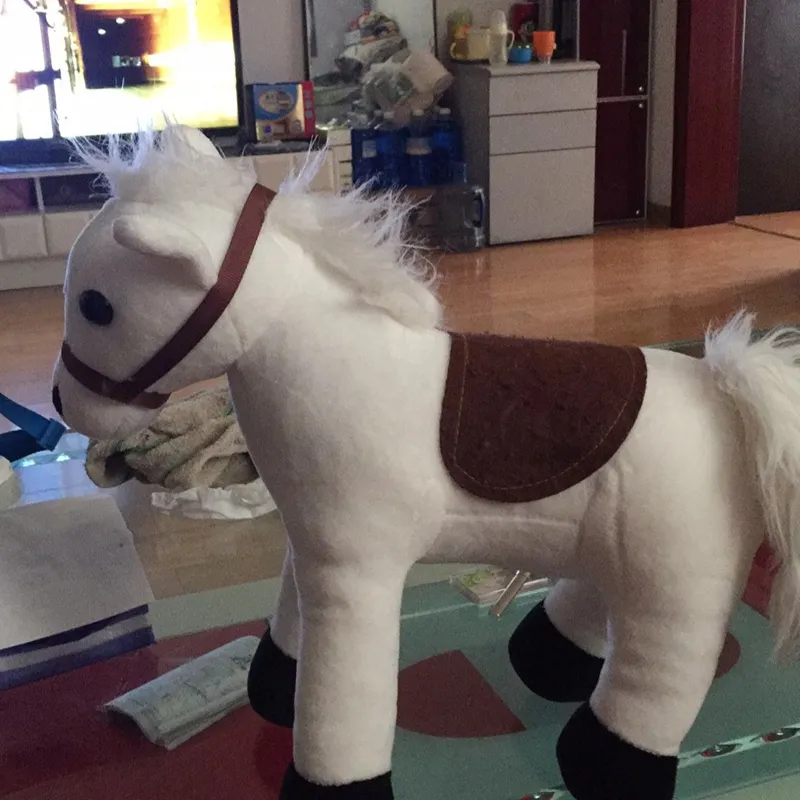 Brinquedos de pelúcia de qualidade Doll de 35 cm de cavalo branco para o Natal encheu a jornada para o presente do Dia das Crianças Oeste LA0004