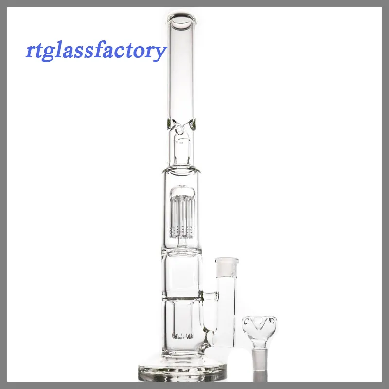 18.5 Glass Bongs Hookah 8 Arm Trees Double Domes Percolator With 18mm