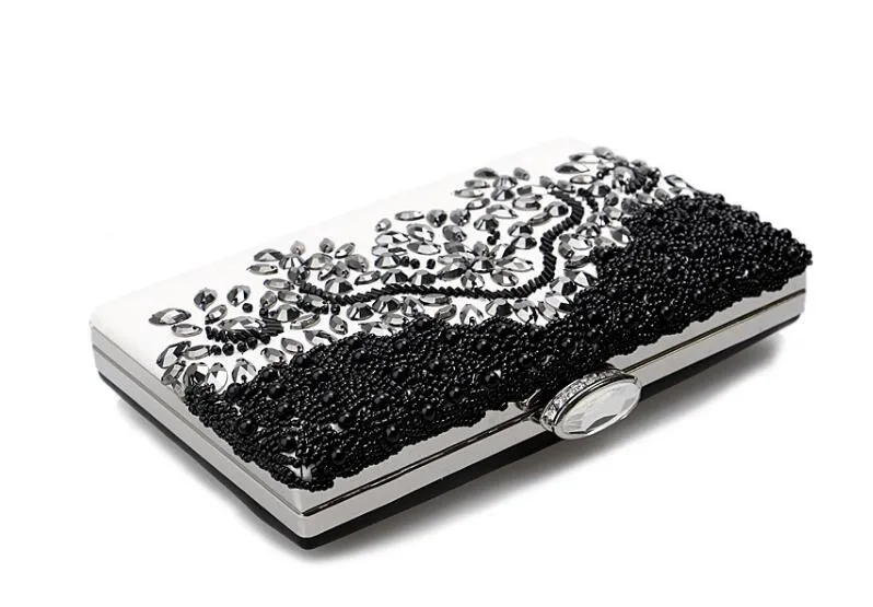 Fashion Models Europe and United States Beaded Evening Pack Black Beaded Ladies Banquet Dress Evening Clutch