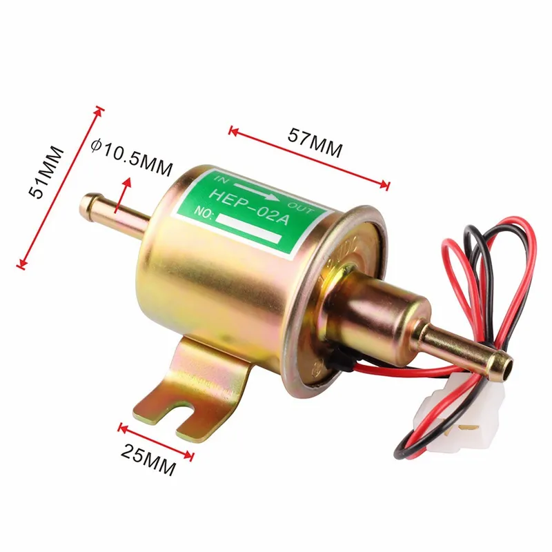New 12V Electric Fuel Pump Low Pressure Bolt Fixing Wire Diesel Petrol HEP-02A For Car Carburetor Motorcycle ATV