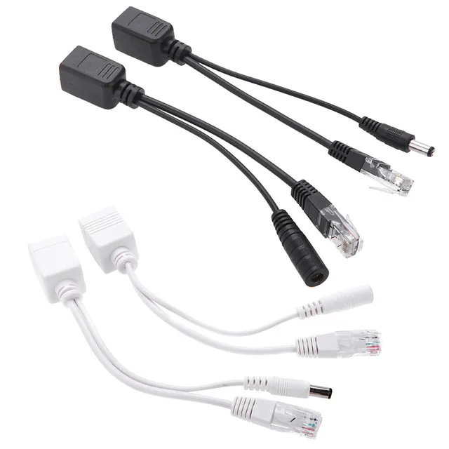 POE Adaptörü CCTV POE Anahtarı Kablosu ve Konnektörler Pasif Güç ETHERNET POE Adaptörü RJ45 Enjektör + Splitter Kiti 5 V 12 V 24V