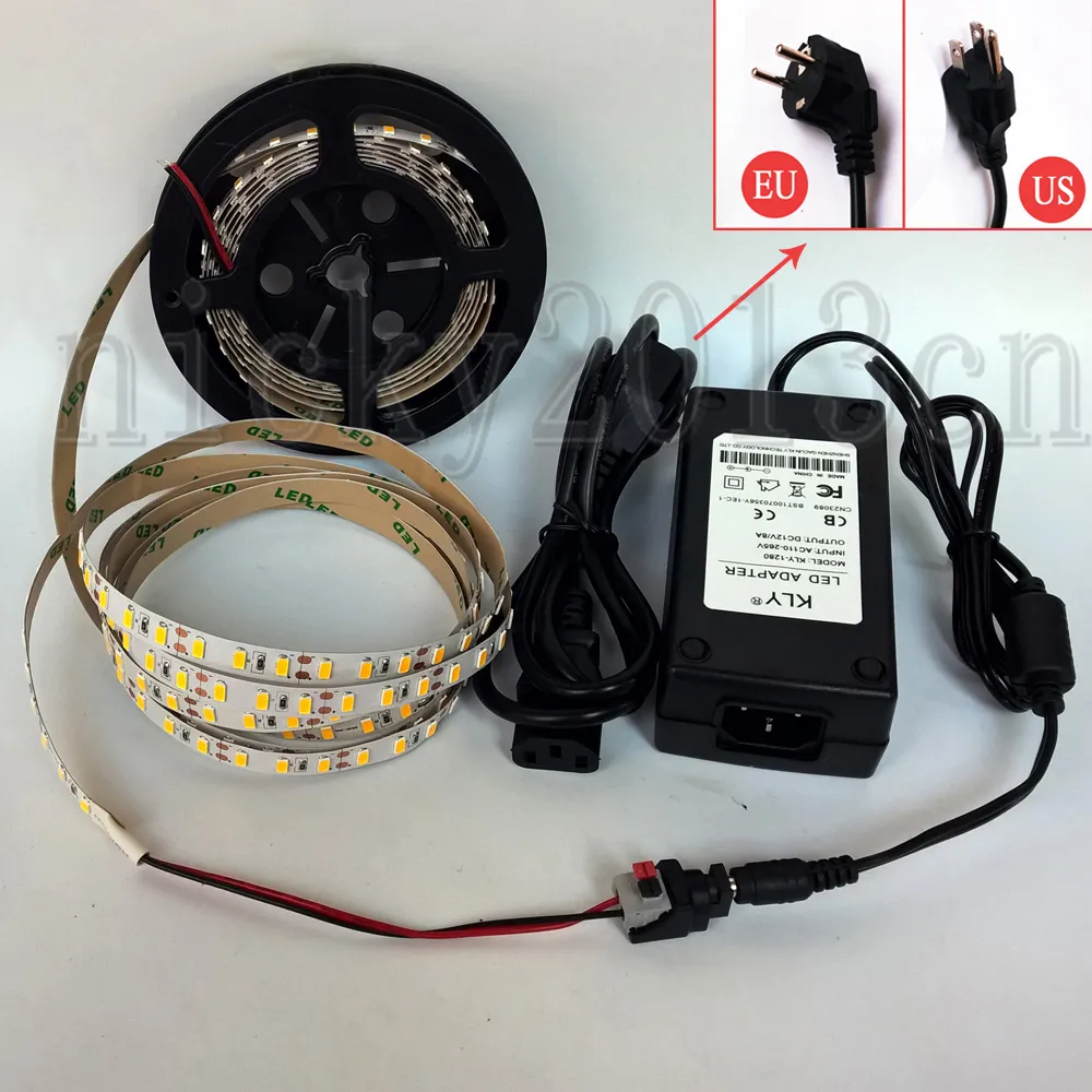 Kit completo 5M 5630 LED striscia flessibile 450 LED Nastro nastro super luminoso non impermeabile + alimentatore 12V 8A + connettore CC