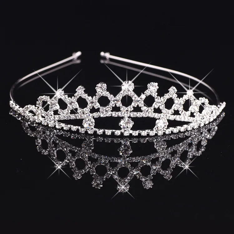 Flickor kronor med rhinestones bröllop smycken brud headpieces födelsedagsfest prestanda pagant kristall tiaras bröllop tillbehör # bw-t046
