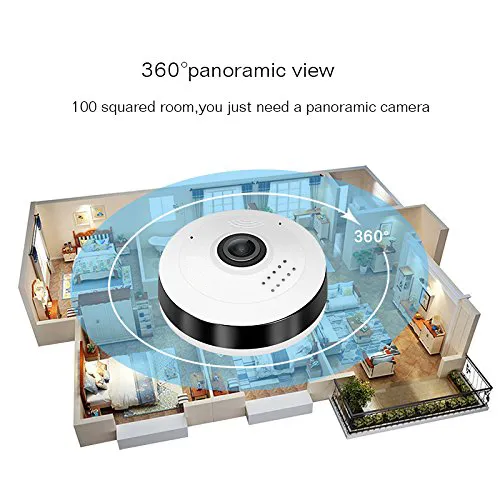 WiFi IP 360 Security Camera Panoramic FishEye Lens for iPhone and Android Baby Monitor Night Vision Detection Real-time Remote Control Home
