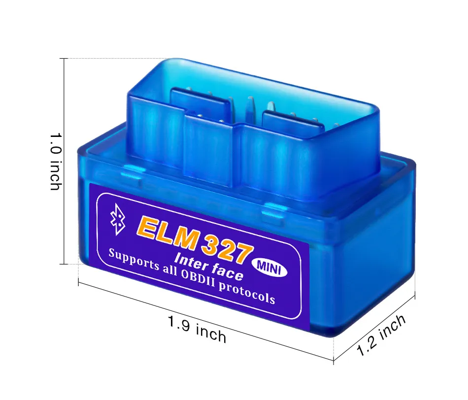 H-Quality MINI V2.1 ELM 327 OBD2 ELM327 Adapter Bluetooth Cord Reader Scan Scan ELM-327 Skaner Diagnostyczny OBD 2 II Narzędzie diagnostyczne