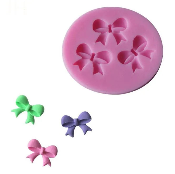 Molde de silicona para pastel, moldes de fondant con moño, molde de chocolate hecho a mano antiadherente, molde de silicona para hornear 3D, molde de jabón para decoración de pasteles SN1299