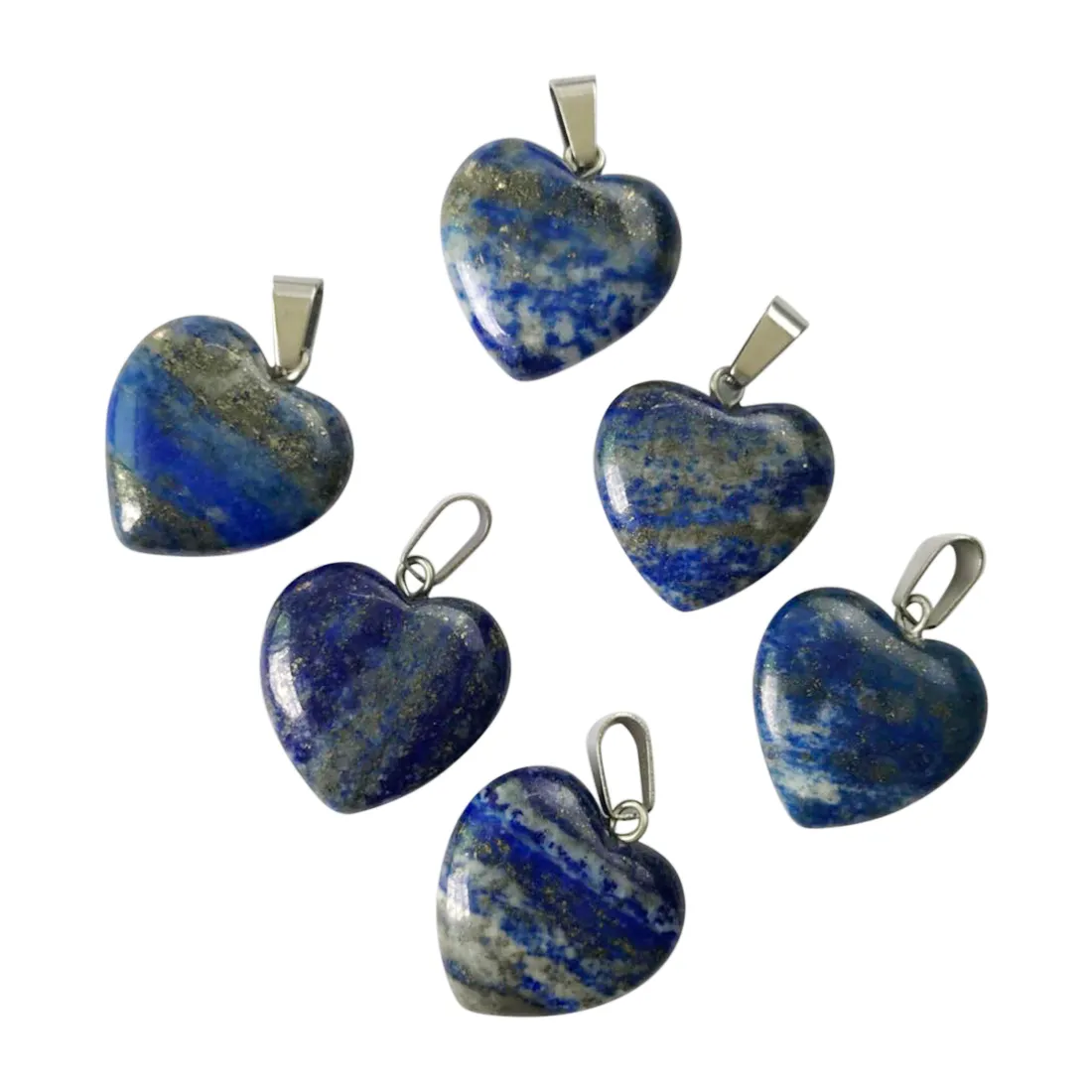 Groothandel 25 stks / partij mode best verkopende natuurlijke lapis lazuli steen liefde hart hangers voor diy sieraden maken 20mm gratis verzending