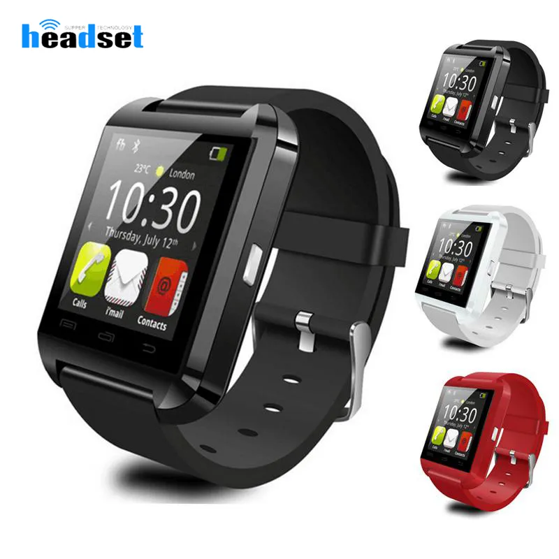 Bluetooth U8 SmartWatch Wrist Watches Tela de toque para Samsung Android Telefone Dormindo Monitor Smart Watch com pacote de varejo