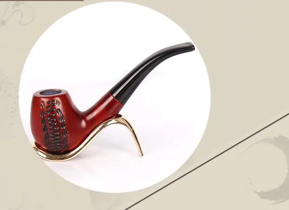 Nuova pipa in legno di sandalo rosso, portasigarette in acrilico, legno massello intagliato, accessori fumare sigarette con filtro manuale.