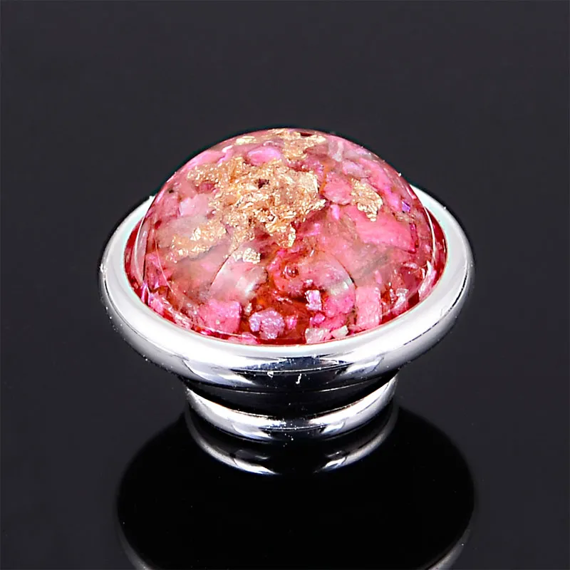 Brass Unique Designed Resin Cabochon With Seashell Chips For DIY Charm Bracelets Necklace Ring 925 Silver Plating Kameleon Jewelpo9497576