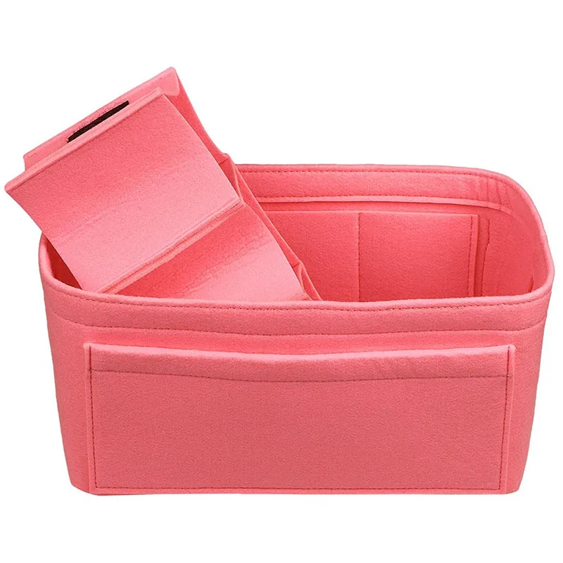 Saco de armazenamento de feltro inserir bolsa organizador para totehandbag shaper organizador de armazenamento de maquiagem feminino organizador de cosméticos para travel223y