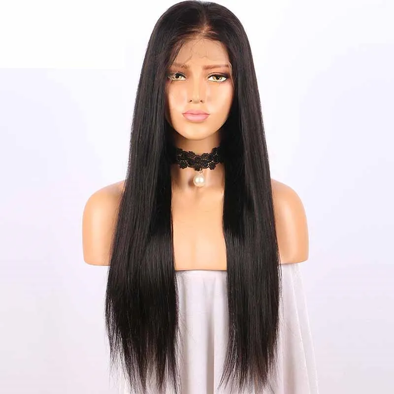 360 Lace Frontal Wig Straight 150% Density Lace Front Human Hair Wigs Pre Depened Peruvian Lace Frontal Wig With Baby Hair