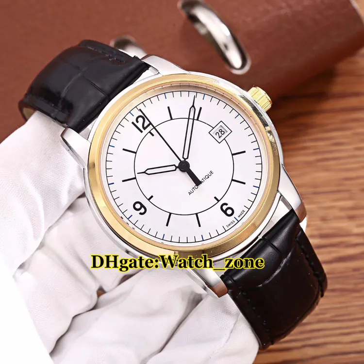 Novo Mestre 1548530 Mostrador Branco Japão Miyota 821A Automático Mens Watch Caso De Prata de Safira de Vidro de Alta Qualidade Q1548530 Relógios