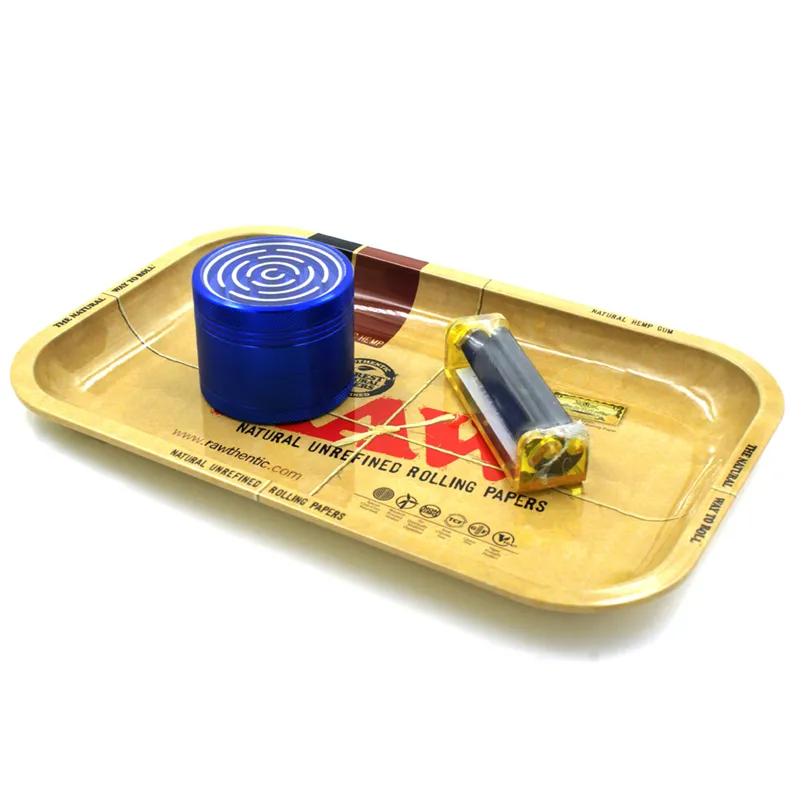 10 st Råfack rullande metall cigarettrökning kvadrat Råvalsbrickor 27.7 * 17.7cm Användbara verktyg Cigarettrök tillbehör