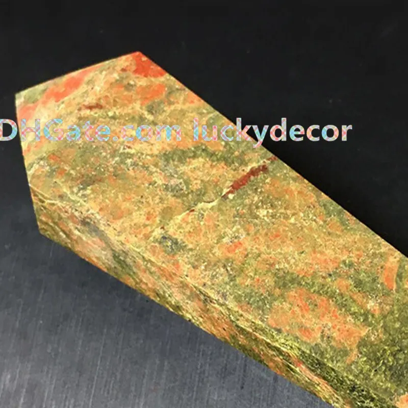 Unakit-Jaspis-Punkt-Kristallpfeife, hochwertiger polierter Stein, natürlicher Edelstein, Halbedelstein, Wicca-Reiki-Heilung, Chakra-Kristall, Rauchpfeife