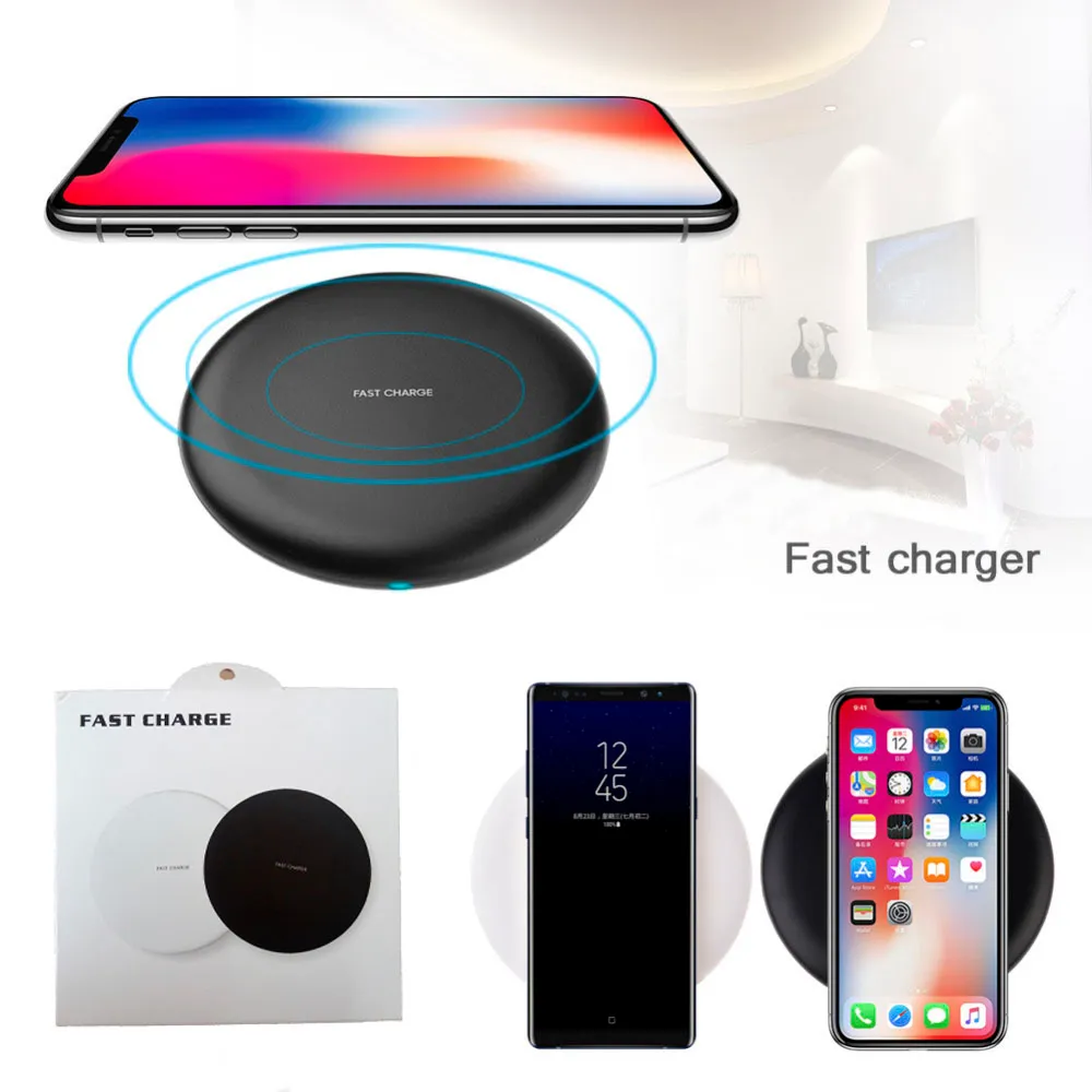 Wireless Fast Quick Qi Charger Charging 9V 1.67A 5V 2A For iPhone 12 Mini 11 Pro Xs Xr Max 8 7 Plus Samsung Note 20 Galaxy S21 S20 Ultra