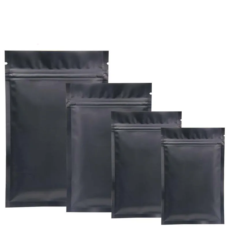 Zwarte Mylar-tassen Aluminiumfolie-ritszak voor langdurige opslag van voedsel en bescherming van verzamelobjecten, tweezijdig gekleurd