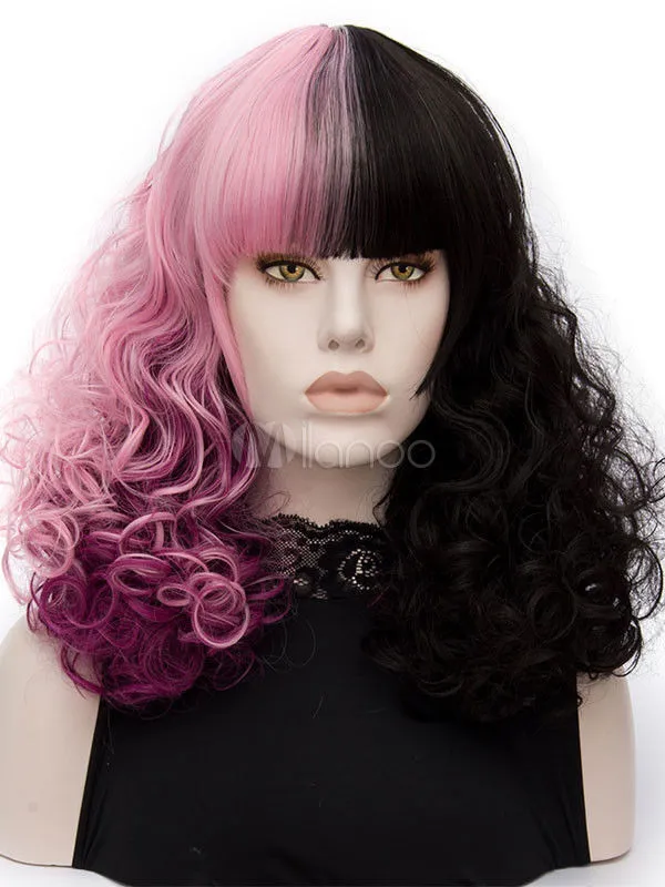 Like Human Hair Fashion Sexy Ladies Short Wavy Fuchsia Wig Full Wig