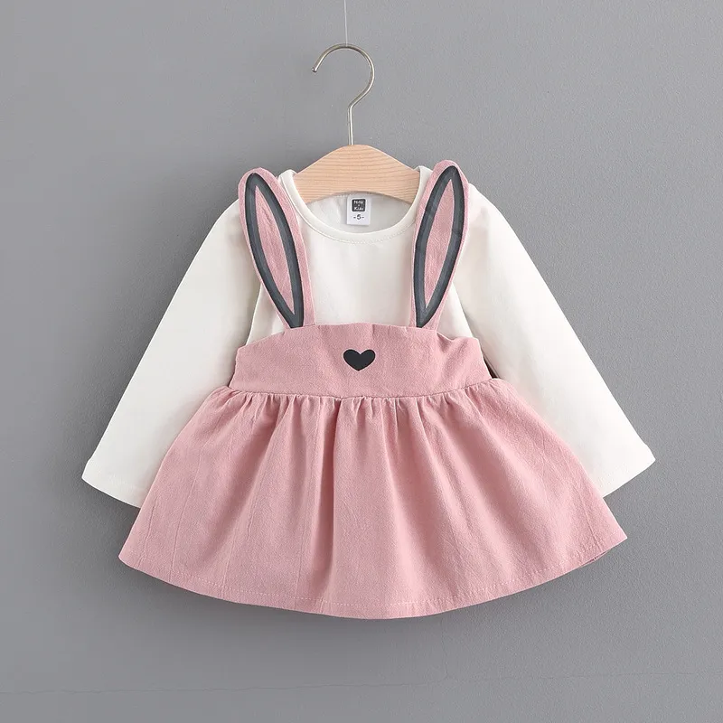 Las niñas bebés se visten con niñas de 0 a 5 años Vestidos de conejito de  conejo 2017 Nueva moda de otoño Ropa para niños Vestidos de algodón para  niñas