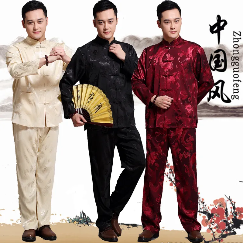 Shanghai Story costume de tang chinois traditionnel Ensembles coton (Top + Pantalon) costume de style national masculin d'été Costumes de Kung Fu Survêtements pour hommes