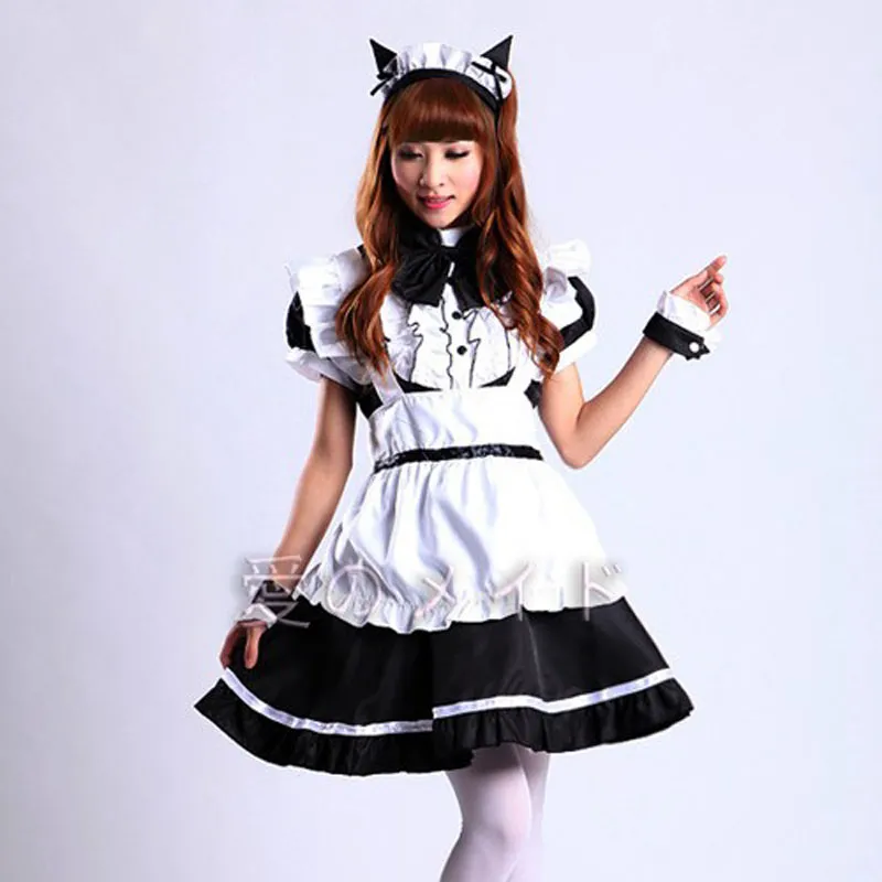 Costume cosplay classico da cameriera francese Cute Lolita Girl Dress Tema Party Role Play Outfit Costume cosplay di Halloween Fancy Dress