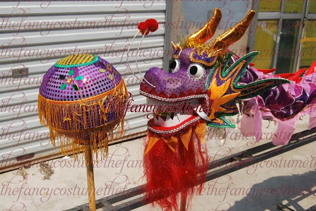 5m Childrens Chinese Dragon Dance Costume: Silk Fabric, Stage Wear