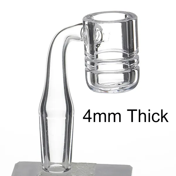 Flat Top Quartz Banger Prego Com 2 Cintos 4mm de Espessura 10mm 14mm 18mm Domeless Prego Gavel Banger Para Plataformas De Petróleo De Vidro 684