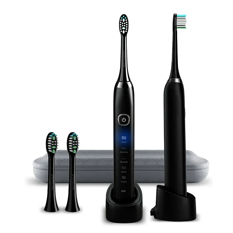 Ultrasonic Sonic Electric Toothbrush S100 5 models Wireless rechargeable battery IPX7 Waterproof Inductive charger LED indicator