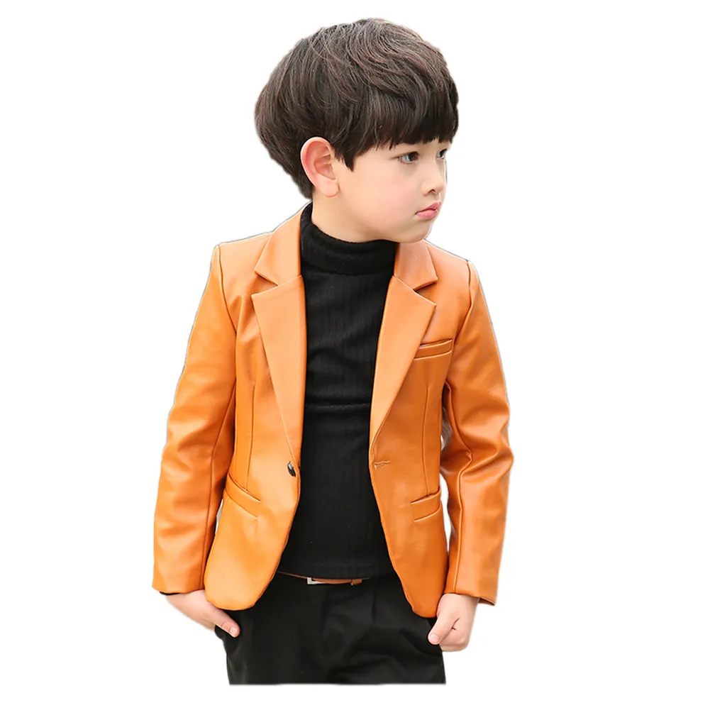 veste en cuir classique garçon veste de style gentleman solide veste pour  2-10ans garçons enfants enfants veste de mode vêtements