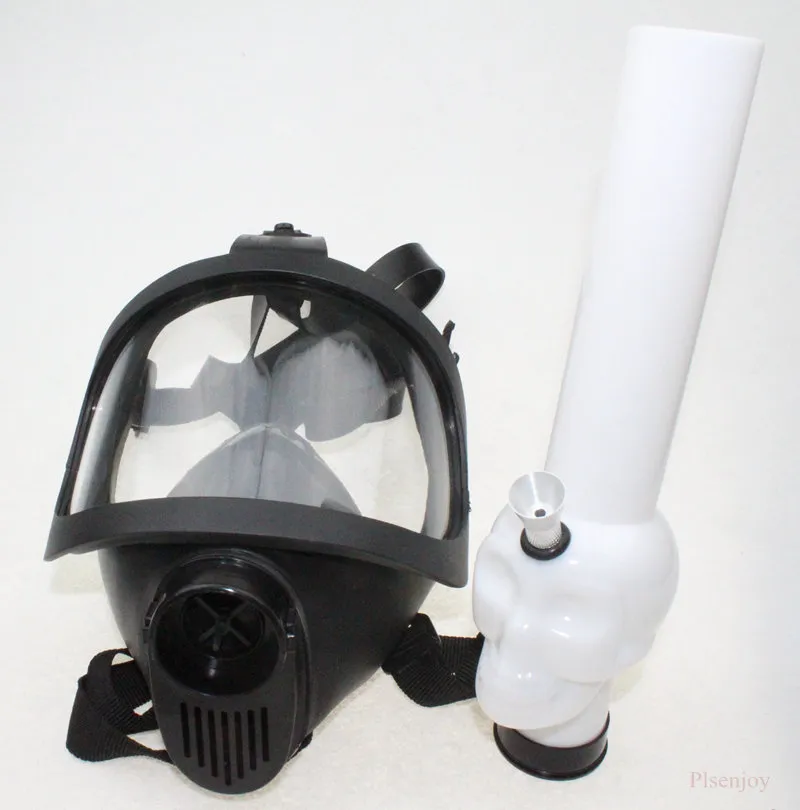 Gasmask Bong Water Hookah Akryl Rökning Rör Tobaksrör Partihandel