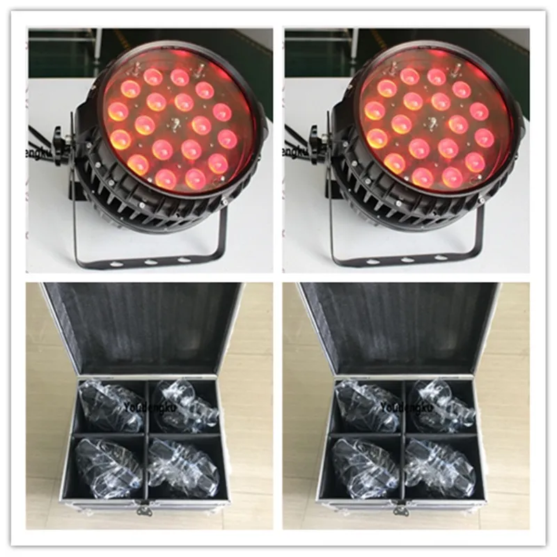 8pcs/lot par light with flightcase 18 x 15W 5in1 rgbaw Outdoor IP65 Par Can Light waterproof Led Par Zoom