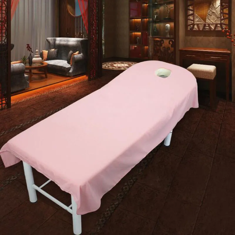 80*190cm Cosmetic salon sheets SPA massage treatment bed table cover sheets with hole Sheet 