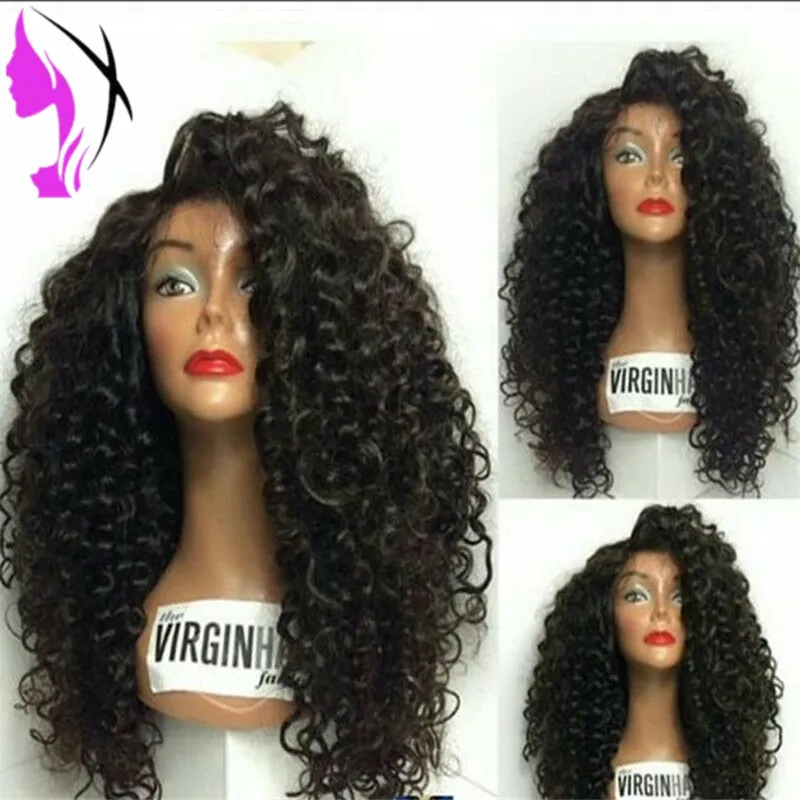 180density Black Brown Red Purple Pink Gey kinky curly synthetic lace front wig glueless natural hairline for black white women