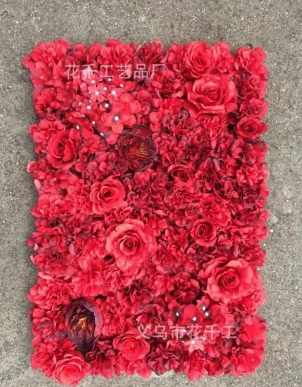 Puntelli di scena di nozze creativi Fiori artificiali di sfondo floreale di criptazione della parete di tracery rosa di seta