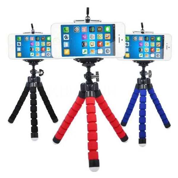 Mini soporte flexible para teléfono con cámara Soporte para trípode de pulpo flexible Soporte de montaje Monopod para iphone samsung smart phone