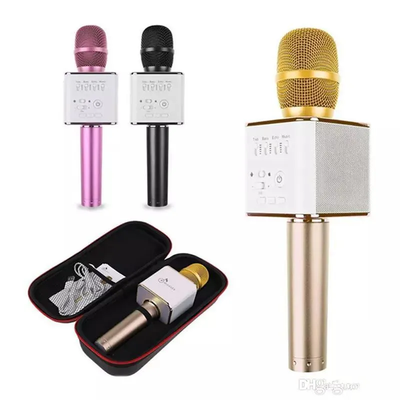 Q9 04 Micrófono de karaoke inalámbrico Altavoz Bluetooth 2 en 1 Grabación de canto de mano Reproductor de KTV portátil para iOS Android