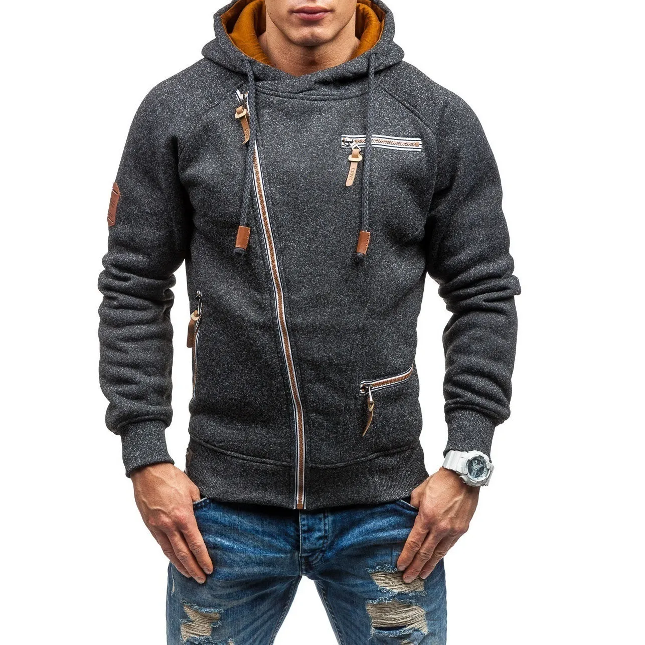 Mens Zipper Designer Hooded Hoodies Automne Printemps Vêtements Mode Athletic Sports Sweats