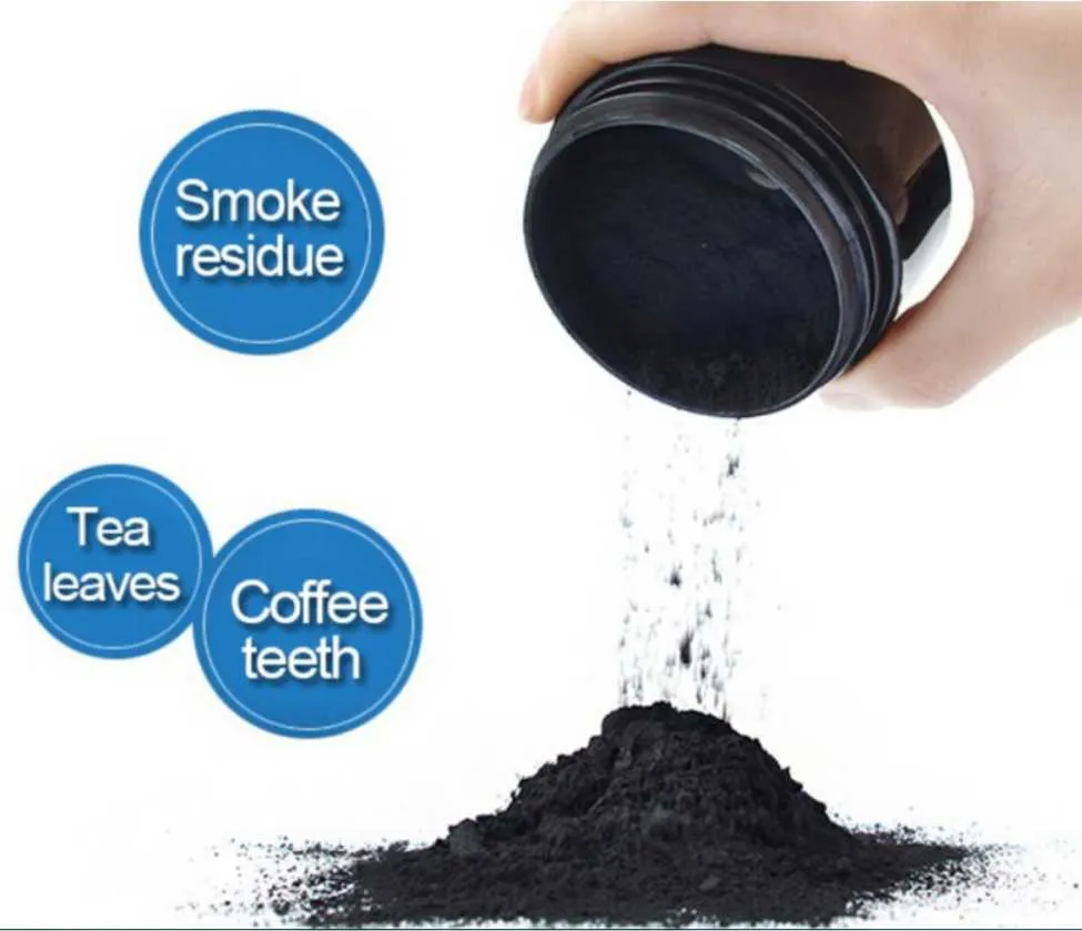 100 Natural Organic Activated Charcoal Tand Whitening Powder Ta bort rök te kaffegul fläckar dålig andedräkt oral vård med bru9408987