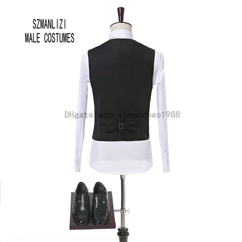 2018 Nuovo arrivo Marca 3 pezzi One Button Slim Fit Stampato Smoking dello sposo Scialle Risvolto Groomsmen Best Man Mens Abiti da sposa Custom Made