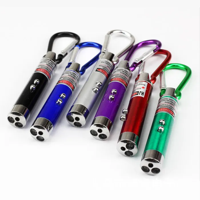 Mini 3 in 1 LED Laser Light Pointer Key Chain Torch Flashlight Money Detector Light simple opp Teaching 