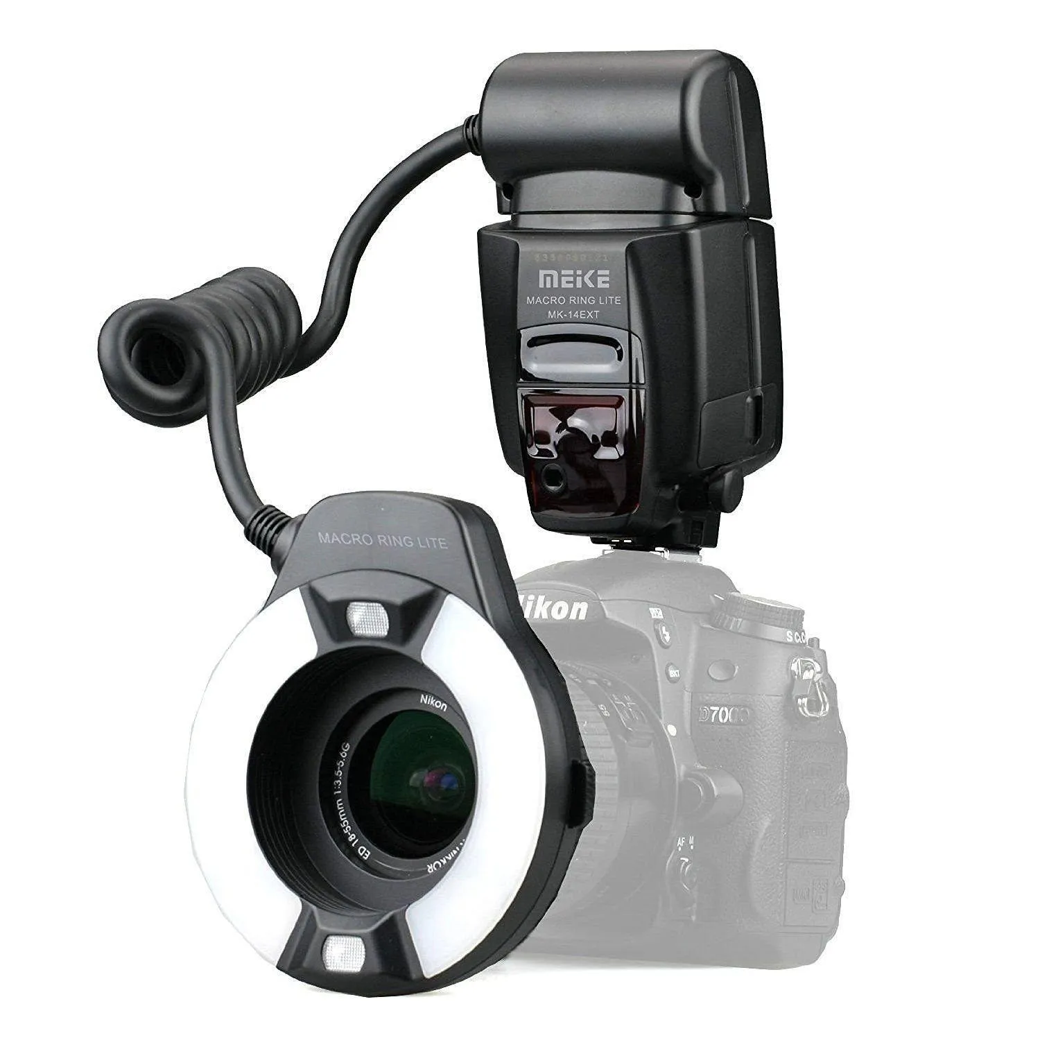 مايك MK-14EXT ماكرو محول TTL حلقة فلاش AF مساعدة مصباح لنيكون D750 D80