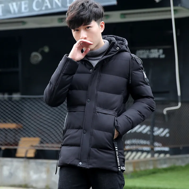 winter men's long coon jacket Korean handsome thick coon jacket slim hooded camperas hombre invierno XD297