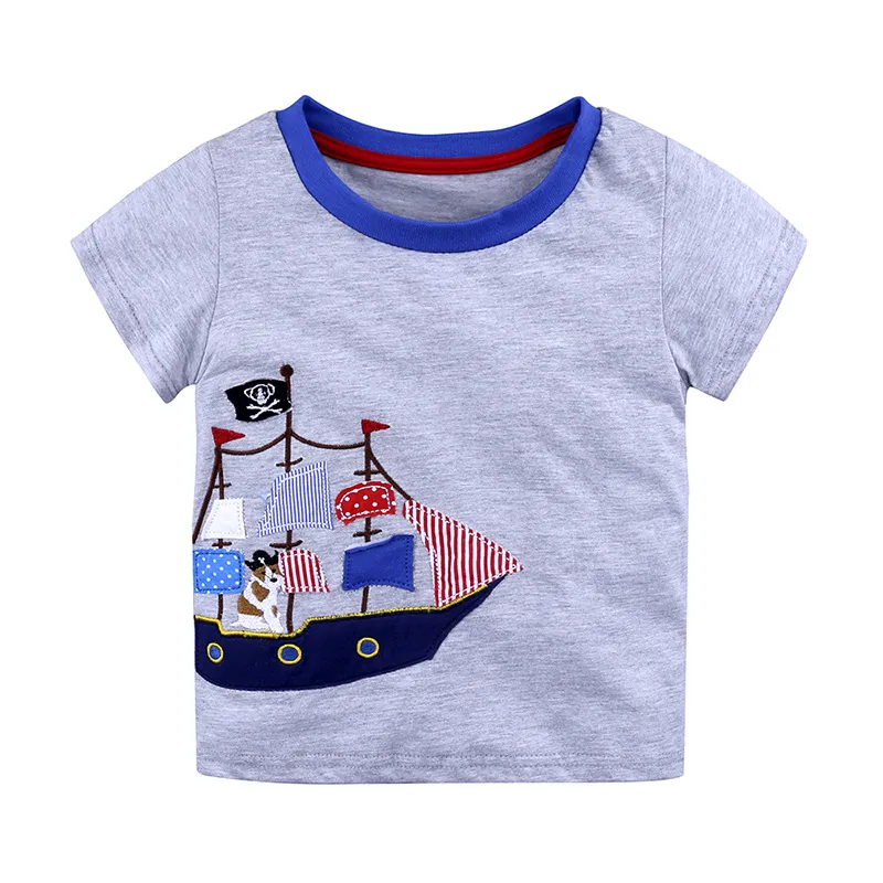 Baby Clothes Infant Kids Boys T-Shirt Tops Short Sleeve Cotton Cartoon Animals Pattern T-Shirt Children Boys Soft Vest Summer Clothes