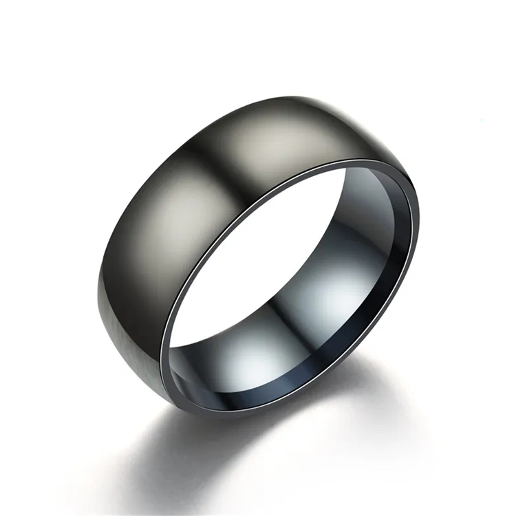 Fashion Black Titanium Ring Men039s Matte beendet klassische Verlobungsschmuck Ring männlicher Party Ehering 20187824466