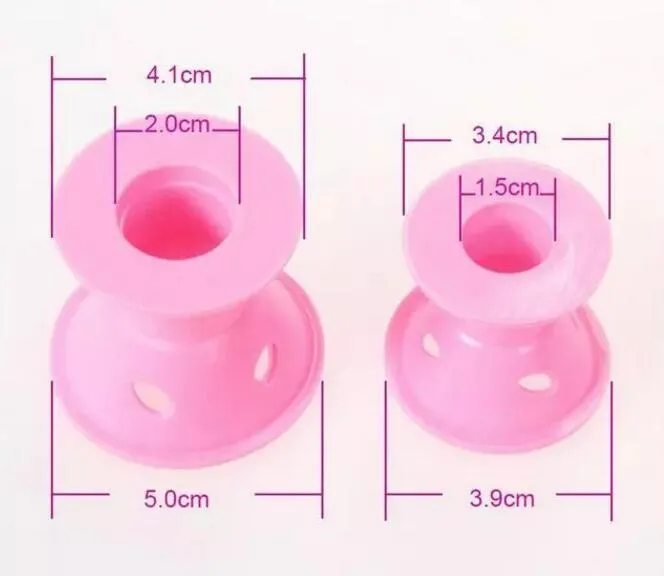 2018 Silikon Curlers 10st / set frisyr mjukt hårvård DIY PECO Roll Hårstil Roller Curler Salong Soft Silicone Pink Färg Hårrulle