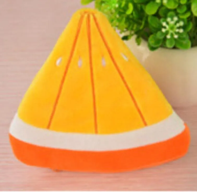 Soft Plush Watermelon Orange Fruit Women Coin Purse Mini Cute Oval Zipper Children Girl Coin Wallet USB Cable Headset Bag