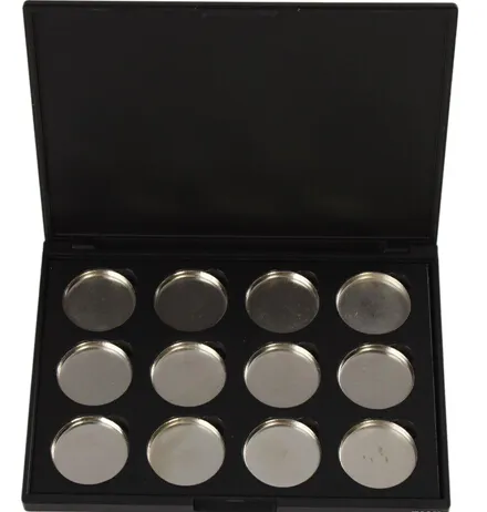 New Arrival Hurtownie- 10 Pack Makeup Kosmetyki Pusty 12 sztuk Aluminium Magnetyczny Eyeshadow Eye Shadow Pigment Press Paleta Paleta