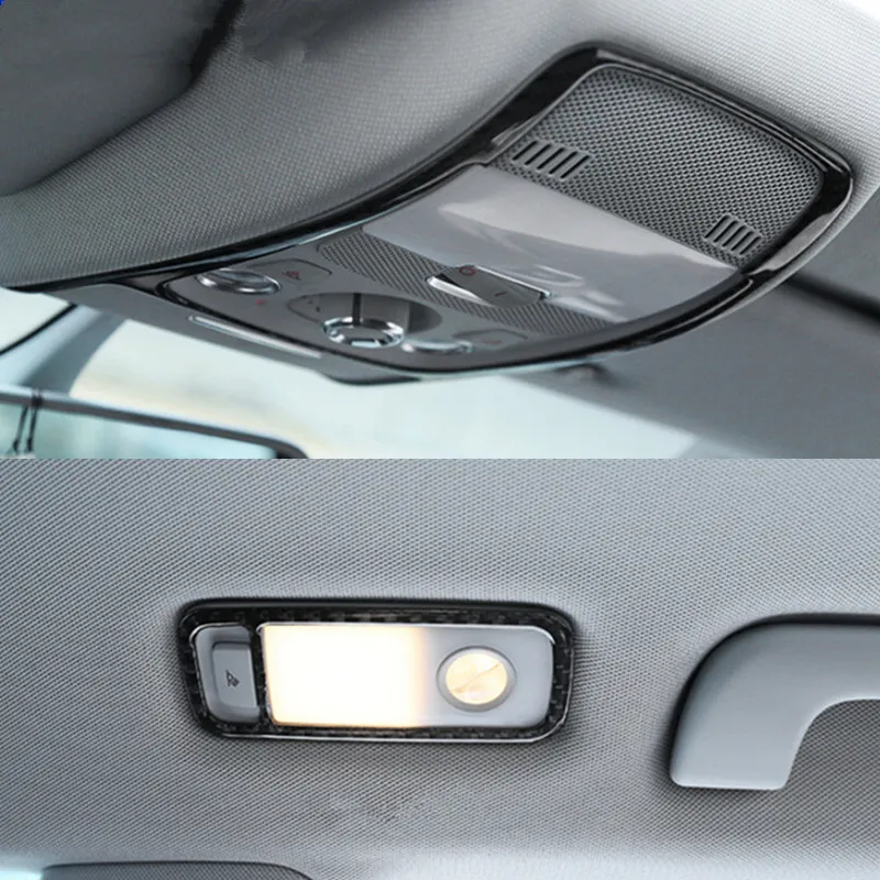 Cadre de lampes de lecture de toit avant en Fiber de carbone garniture de couverture décorative pour Audi A4 B8 Q5 accessoires intérieurs style de voiture
